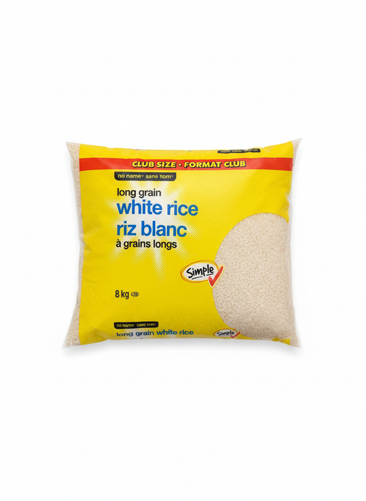 Sunblé White Rice Long Grain 8kg with readable horizontal text on white background